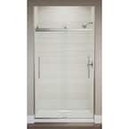 Elmbrook 47.625 in. x 73.4375 in. Frameless Sliding Shower Door in Anodized Brushed Nickel