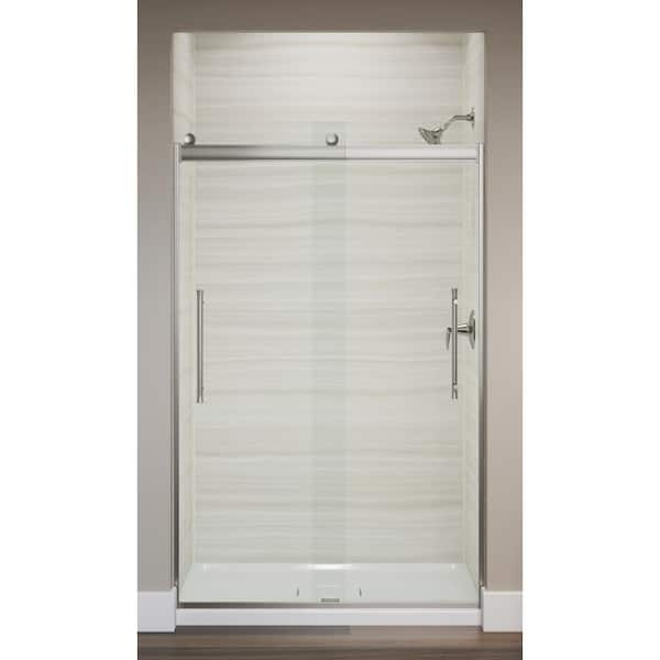 KOHLER Elmbrook 44-48 in. x 74 in. Frameless Sliding Shower Door in Anodized Brushed Nickel