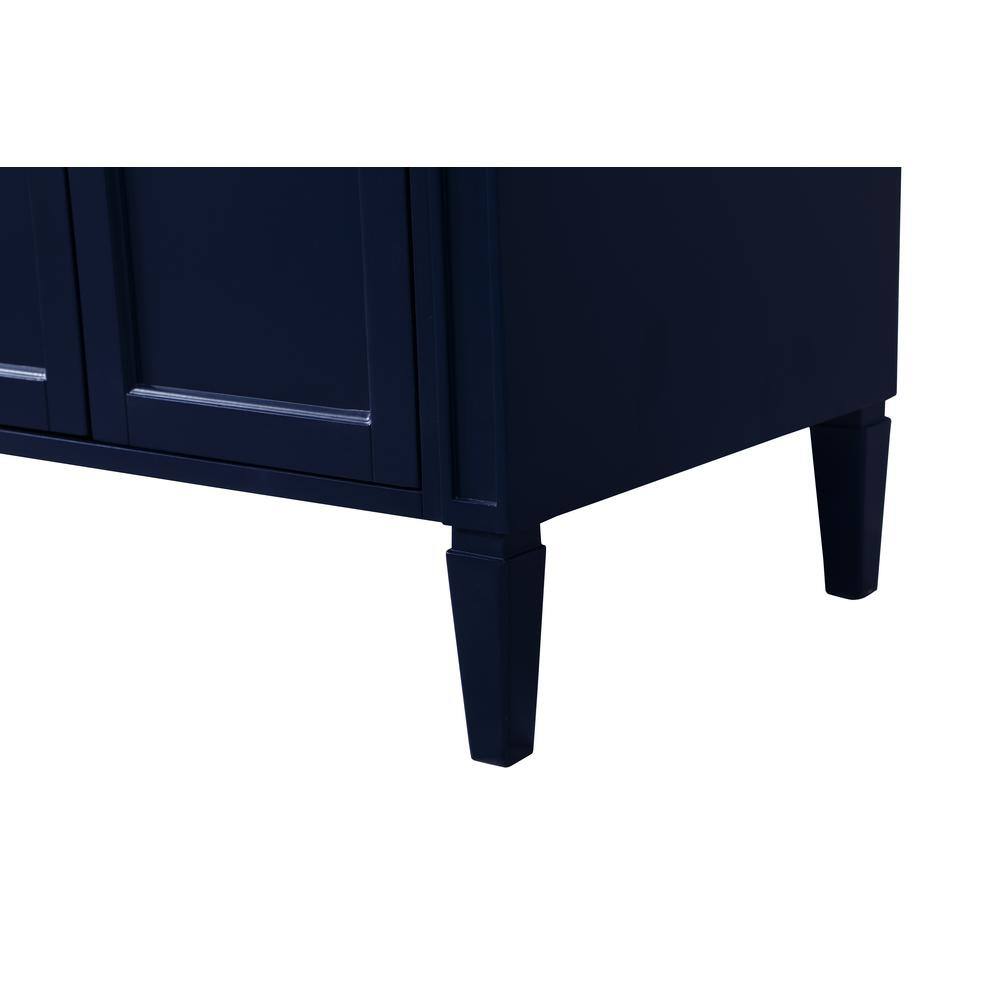 Blue Double Freestanding Bathroom Vanity with Marble Top