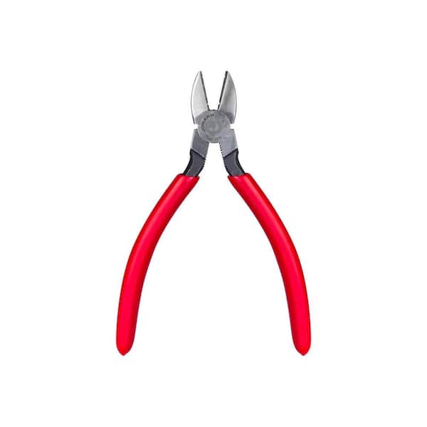 6-1/2 in. L Telecom Tapered Nose Diagonal Cutting Pliers with Red Plastic Handle