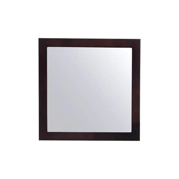 Laviva Nova 28 in. W x 28 in. H Square Wood Framed Wall Bathroom Vanity Mirror in Brown