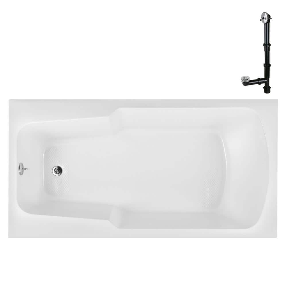 N-4200-724-CH 66 in. x 34 in. Rectangular Acrylic Soaking Drop-In Bathtub, with Reversible Drain in Polished Chrome price history on PriceWatchPro