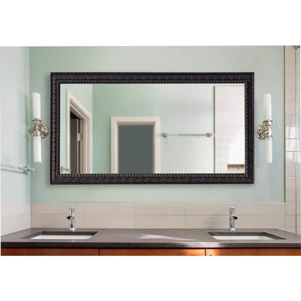 Unbranded Oversized Rectangle Aged Dark Mahogany Finish Contemporary Mirror (72 in. H x 39 in. W)