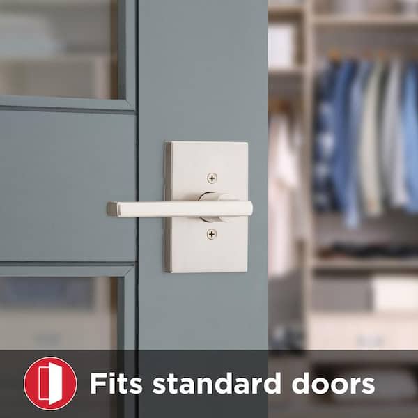 Kwikset Halifax Rectangle Rose Satin Nickel Dummy Door Handle with