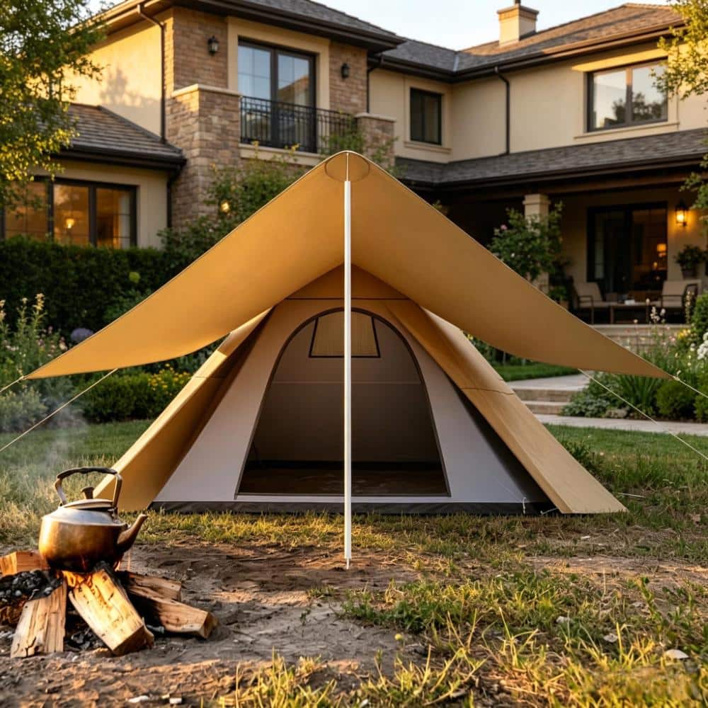 2-3 Person Camping Tent with Extended Rooftop Canopy, Waterproof Oxford Fabric, Quick Setup Portable Outdoor Tent price history on PriceWatchPro