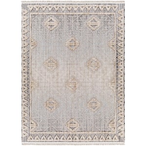 Zaragoza 9 ft. x 12 ft. Beige/Charcoal Border Indoor Area Rug