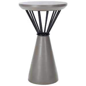 Akiko Dark Gray Round Metal Outdoor Side Table