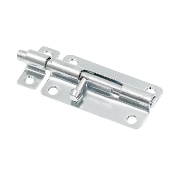 Door and Gate, Slide Barrel Bolt Latch 4 inch with Screws, Zinc Plated, Rust Resistant (Single Pack)