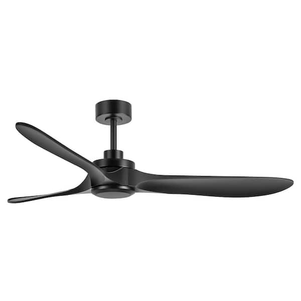 Sawyer 60 in. 6-Speed Indoor Matte Black Ceiling Fan with Downrod and Remote Control