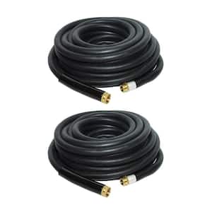 0.75 in. Dia x 50 ft. Industrial Rubber Garden Water Hoses with Brass Fittings (2-Pack)