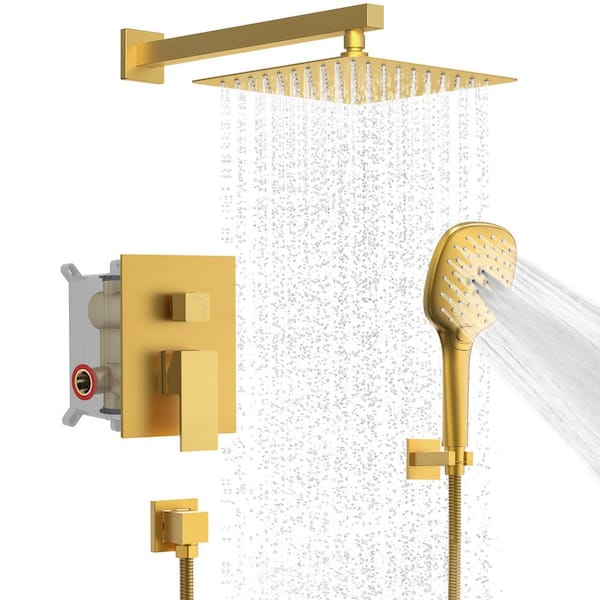 CRANACH 3-Spray 2.5 GPM 10 in. Wall Mount Dual Shower Heads Fixed and ...