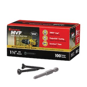 #10 x 1-1/2 in. Trox TAP Drive Sure Sink Flat Head MVP Multi-Purpose Wood Screw (100-Pack)