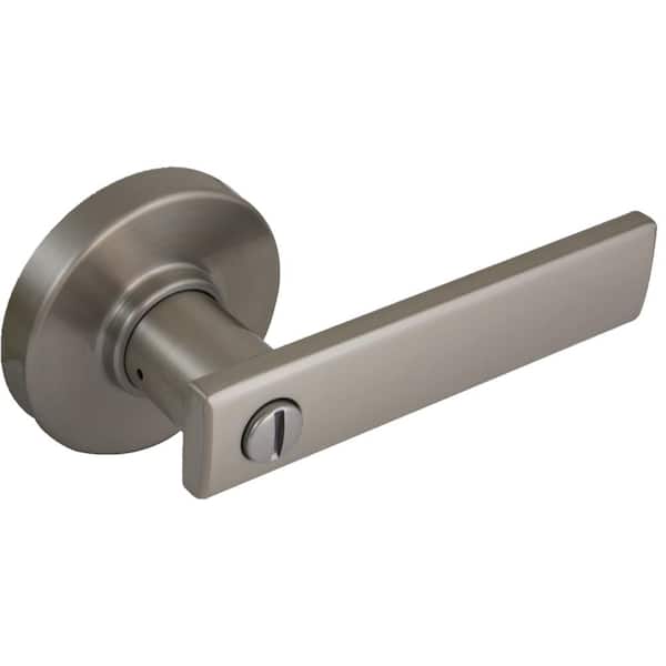 Defiant Westwood Satin Nickel Bed/Bath Door Lever with Round Rose