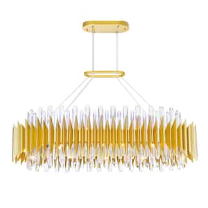 Cityscape 20-Light Satin Gold Indoor Chandelier With Glass Shades