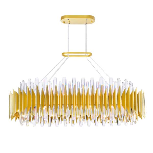 CWI Lighting Cityscape 20-Light Satin Gold Indoor Chandelier With Glass Shades