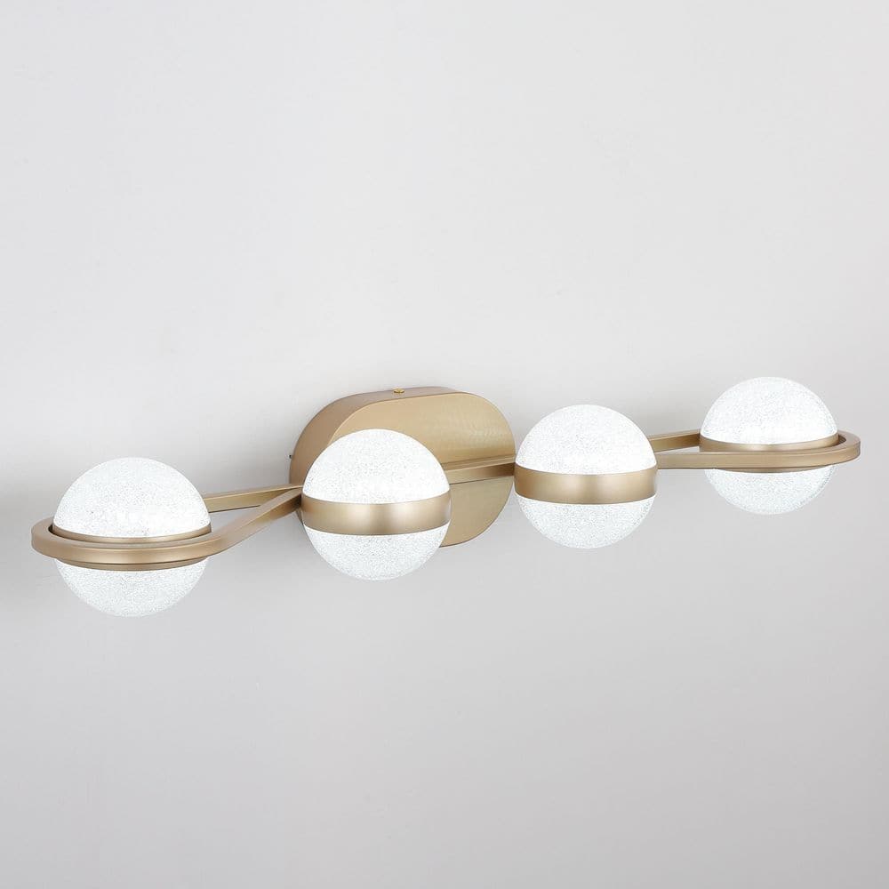 29.5 in. 4-Light Gold LED Vanity Light Over Mirror Bath Wall Lighting Fixtures price history on PriceWatchPro