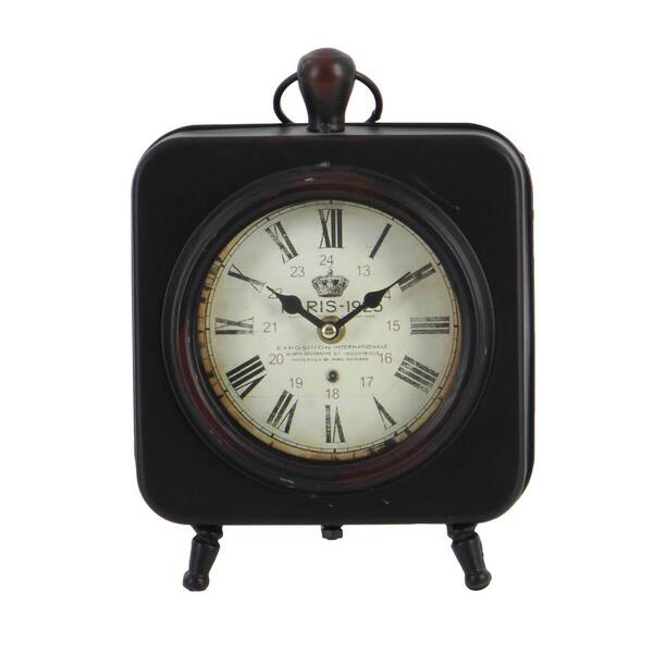 Litton Lane Multi Colored Metal Analog Clock with Ring Top (Set of 