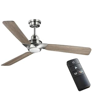 Ester 54 in. White Color Changing Integrated LED Indoor/Outdoor Brushed Nickel Ceiling Fan with Light Kit and Remote