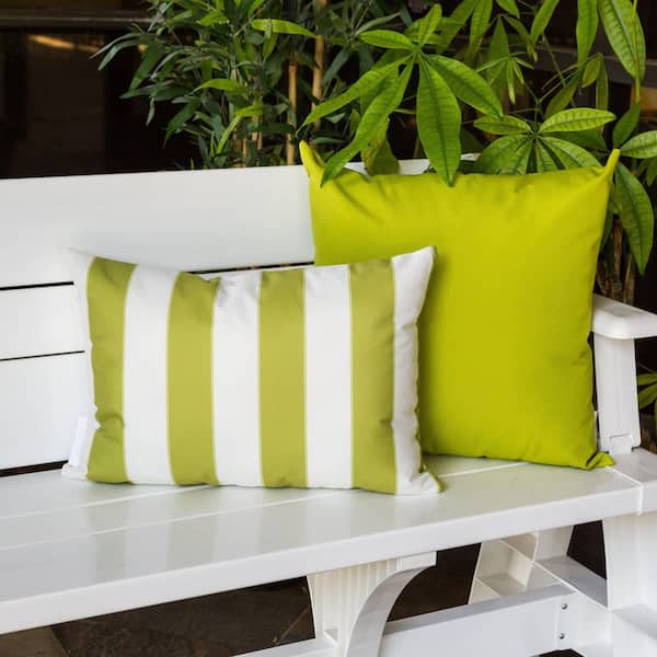 Otryad 14 x 20 Lime Green Polyester Outdoor Lumbar Pillow