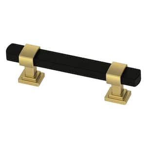 Liberty Wrapped Square Dual Finish 3 in. (76 mm) Matte Black and Modern Gold Cabinet Drawer Pull