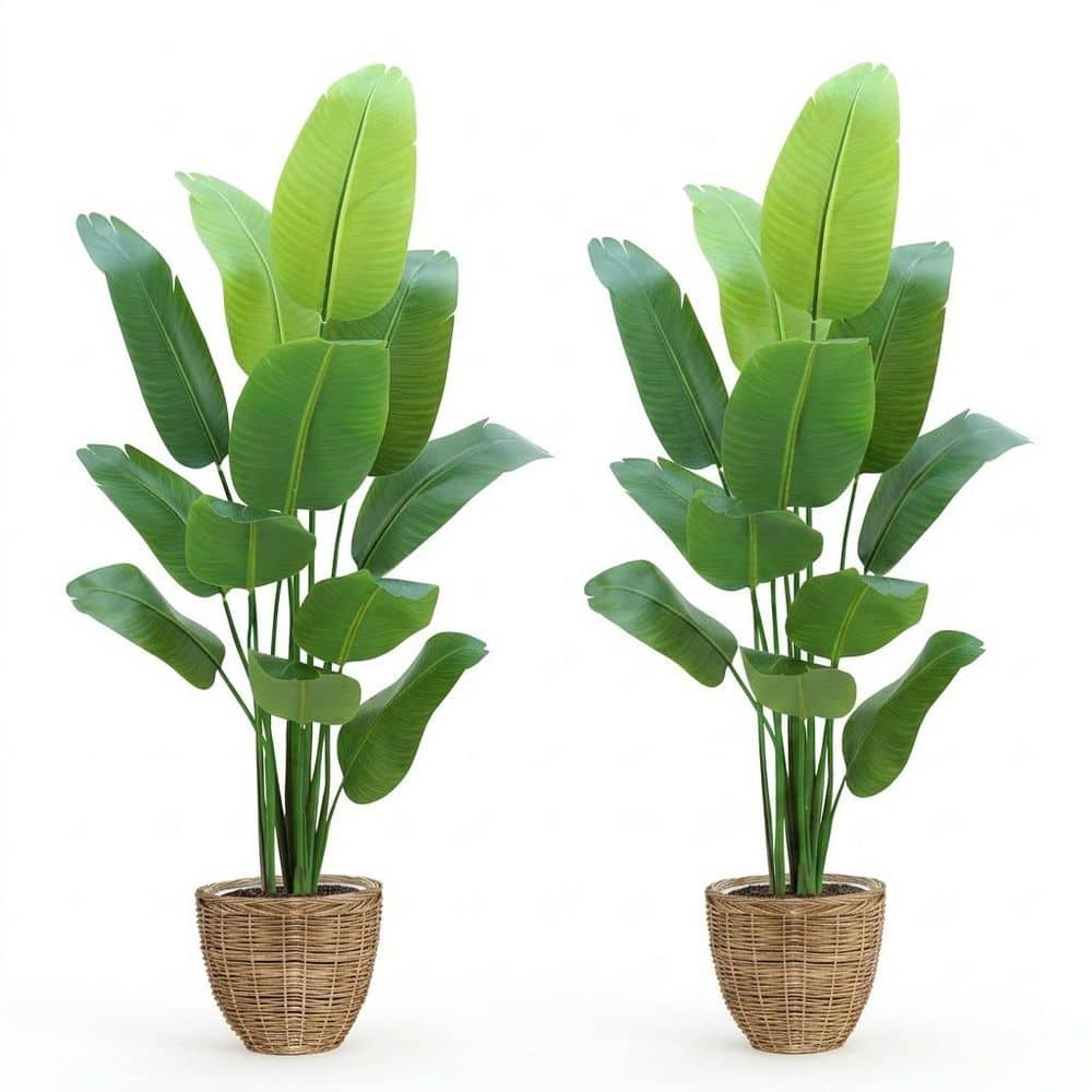 Afoxsos 20 in. 6 ft Artificial Bird of Paradise Plant Faux Green