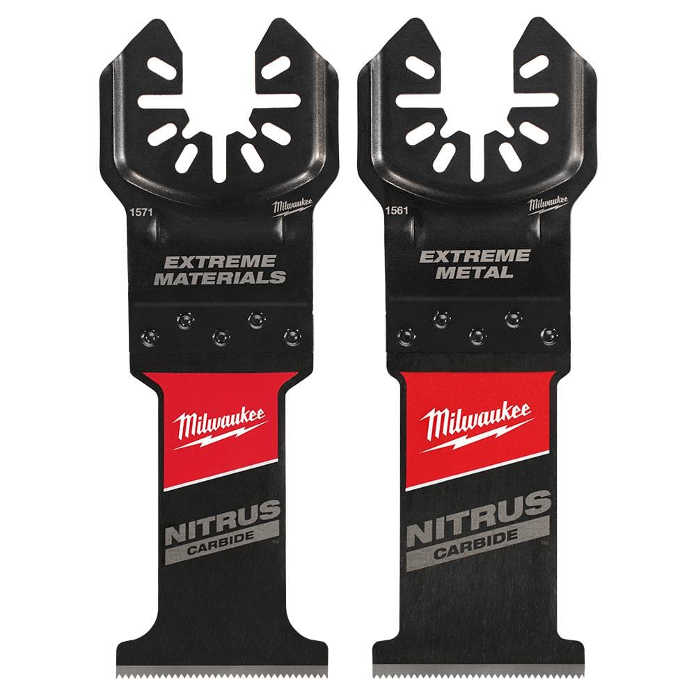 Milwaukee Nitrous Carbide Extreme Materials Blade with Nitrous Carbide Extreme Metal Cutting Oscillating Multi-Tool Blade (4-Pack)