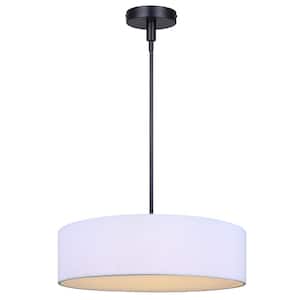 CARMYNN 1-Light Black Contemporary Chandelier with Integrated LED for Dining Rooms and Living Rooms