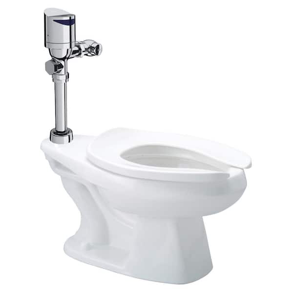 Zurn Elongated Floor Mounted Toilet Bowl Only System with 1.1 GPF Battery Powered Flush Valve in White