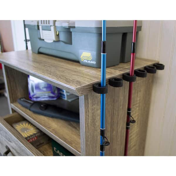 American Furniture Classics 12 Rod Fishing Storage and Organization Cabinet,  Barn Wood Laminate 703 - The Home Depot