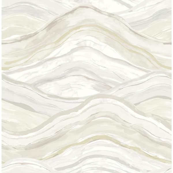 A-Street Prints Dorea Champagne Grey Striated Waves Wallpaper Sample