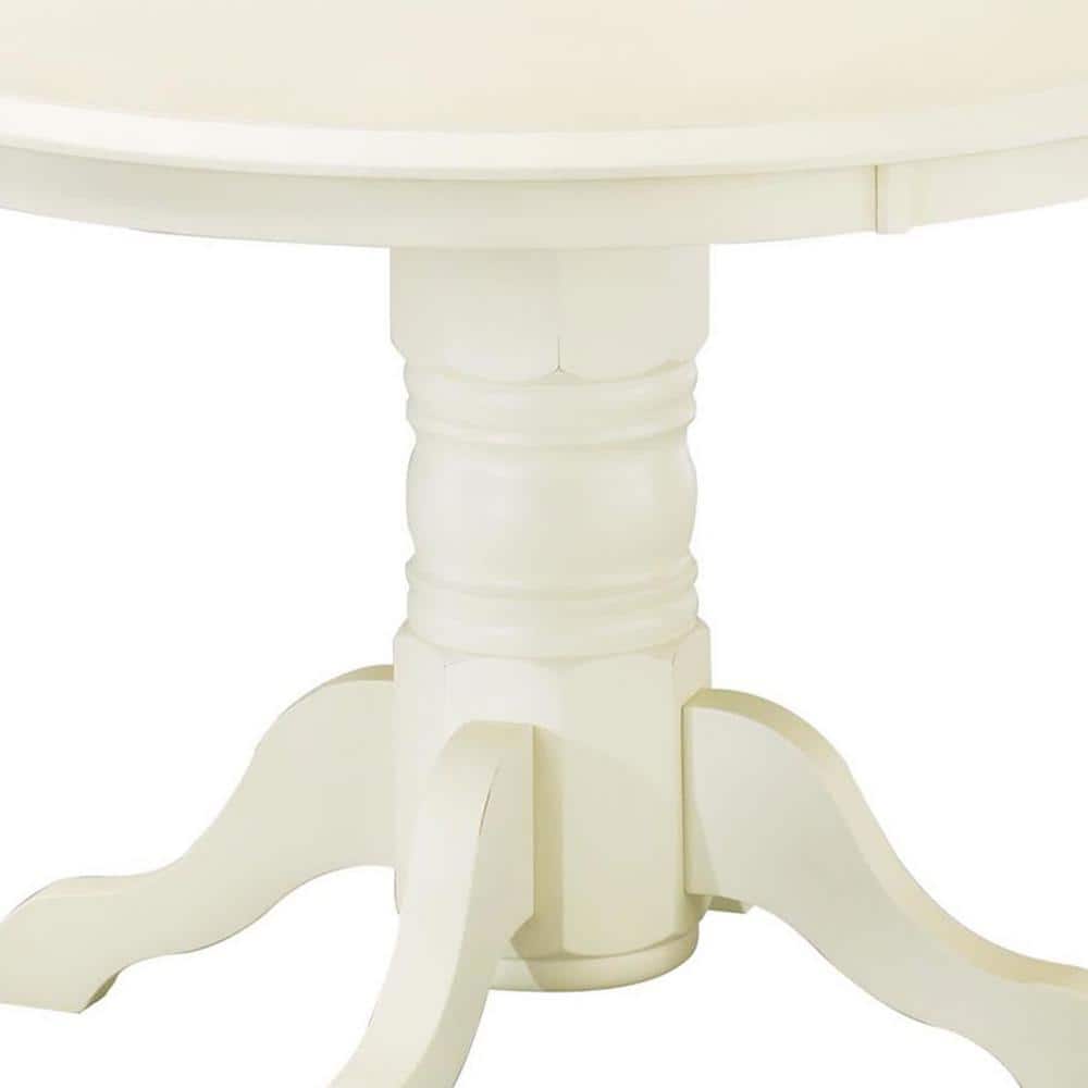 Warwick Off-White Round Wood Dining Table, 42"