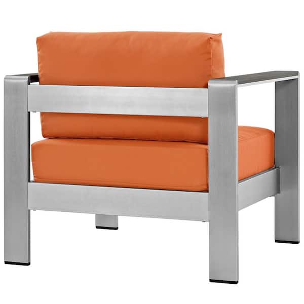 modway shore outdoor patio aluminum armchair