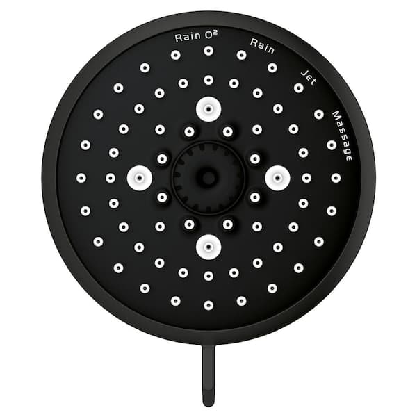 Tempesta 4-Spray Patterns with 1.75 GPM 4 in. Wall Mount Rain Fixed Shower Head in Matte Black