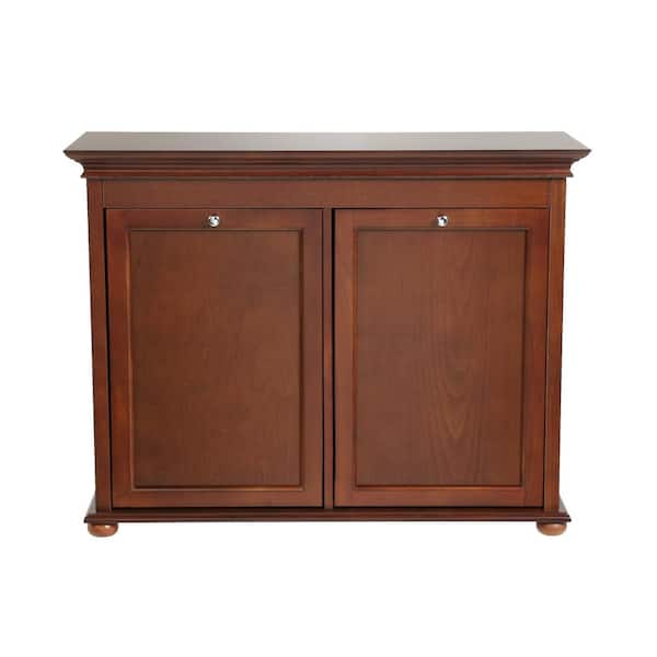 Hampton Harbor 35 in. Double Tilt-Out Hamper in Sequoia