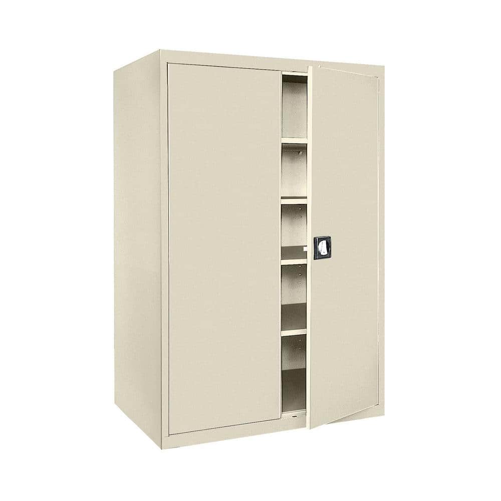 Putty 72" Steel Freestanding Lockable Office Cabinet with Adjustable Shelving