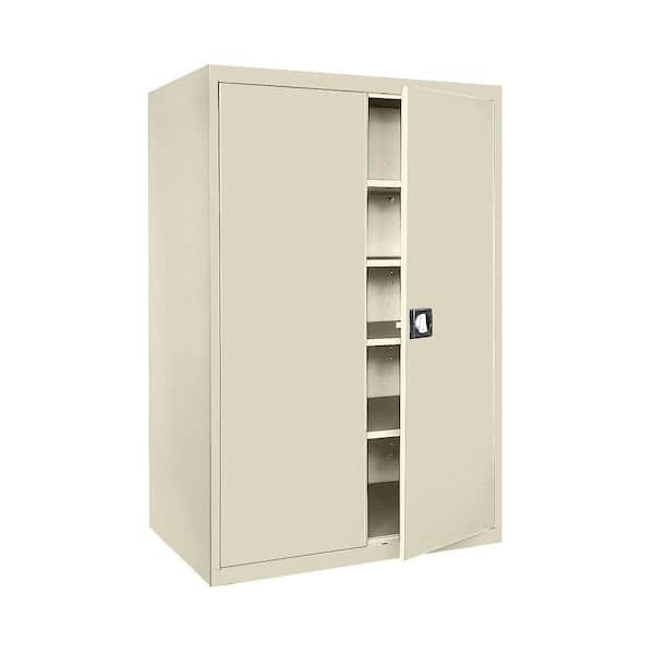 Elite Series Steel Freestanding Garage Cabinet in Putty (46 in. W x 72 in. H x 24 in. D)