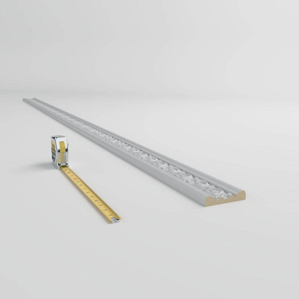 Primed White Geometric Urethane Chair Rail Moulding Sample