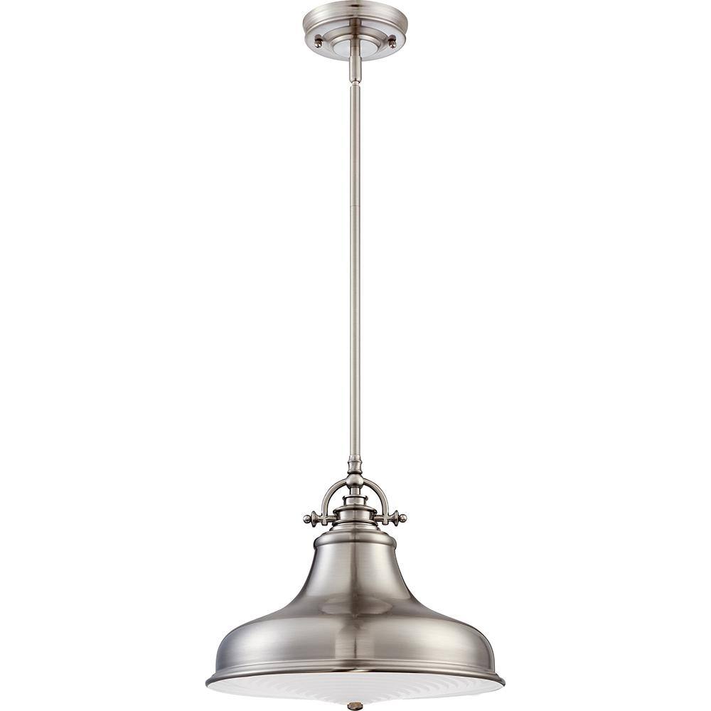 Emery Brushed Nickel 13.5" Industrial Pendant Light