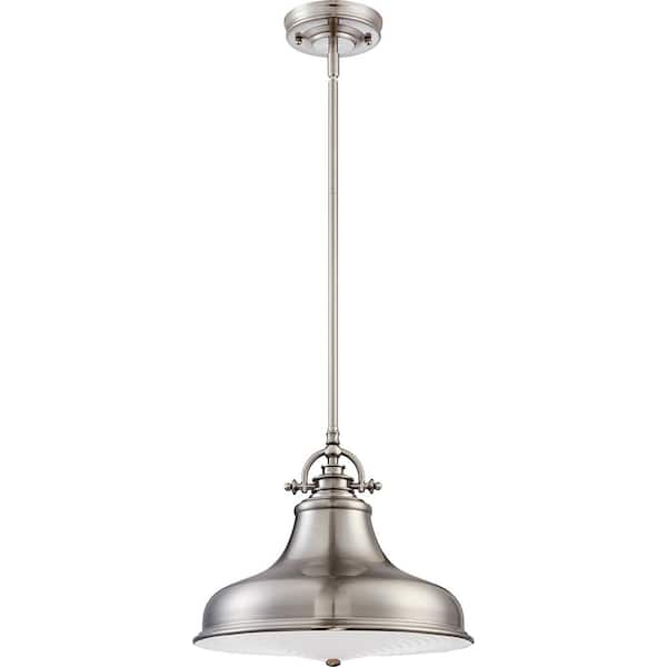 Quoizel Emery 1-Light Brushed Nickel Pendant ER1814BN - The Home Depot