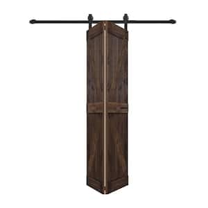 K Style 24 in. x 84 in. Kona Coffee Finished Solid Wood Bi-Fold Barn Door with Hardware Kit -Assembly Needed