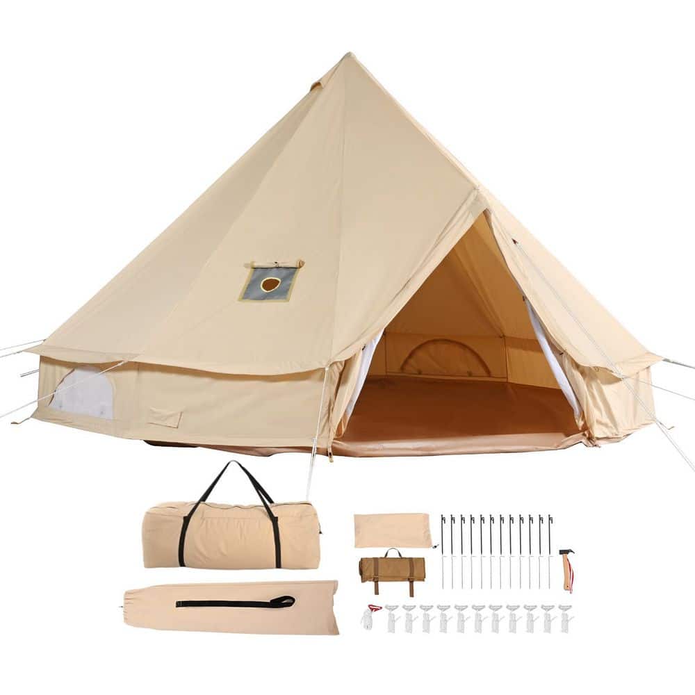 Safari Camping　4meter bell tent　ベルテント VEVOR Canvas Bell Tent, 4 Seasons 4 m/13.12 ft Yurt Tent Canvas