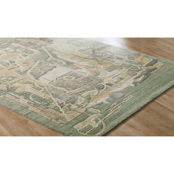 Paintwrks 7 X 9 Multi-Colored Abstract Washable Area Rug