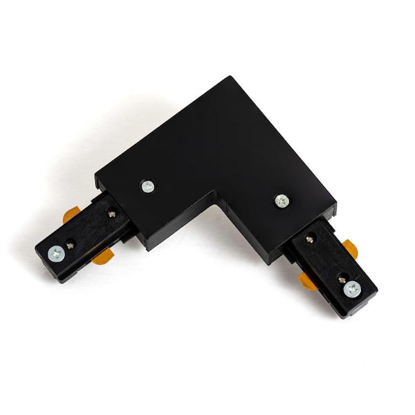 Black Single Circuit H Type Track lighting Connector Space Saving Quick Install for Halo Track Rail System