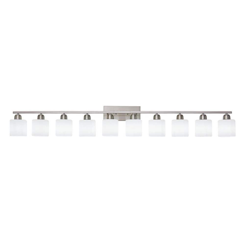 64.5 in. 10-Light Modern Chrome Bathroom Vanity Wall Light with Frosted Glass Shades price history on PriceWatchPro