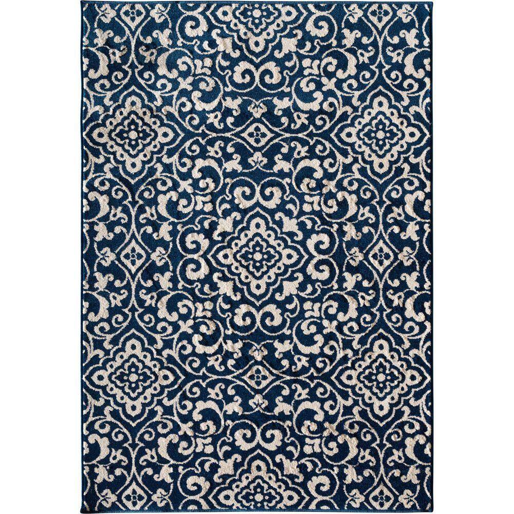 Natco Patio Brights McBee Blue 7 ft. x 10 ft. Indoor/Outdoor Area Rug ...