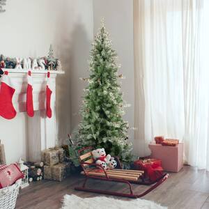 Fraser Hill Farm Alaskan Pine Flocked Artificial Christmas Tree with