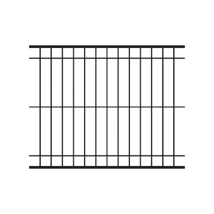 Estate 6.25-ft H x 94-in W Gloss Black Steel Fence Panel