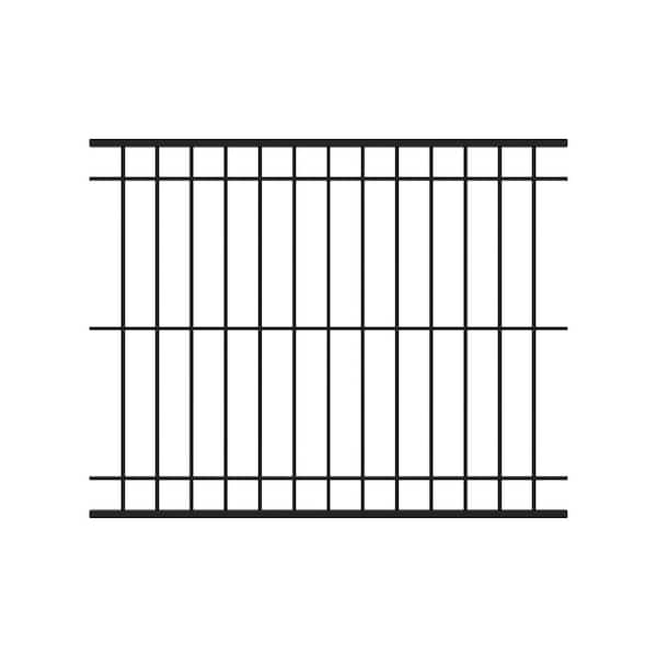 Fortress Building Products Estate 6.25-ft H x 94-in W Gloss Black Steel Fence Panel