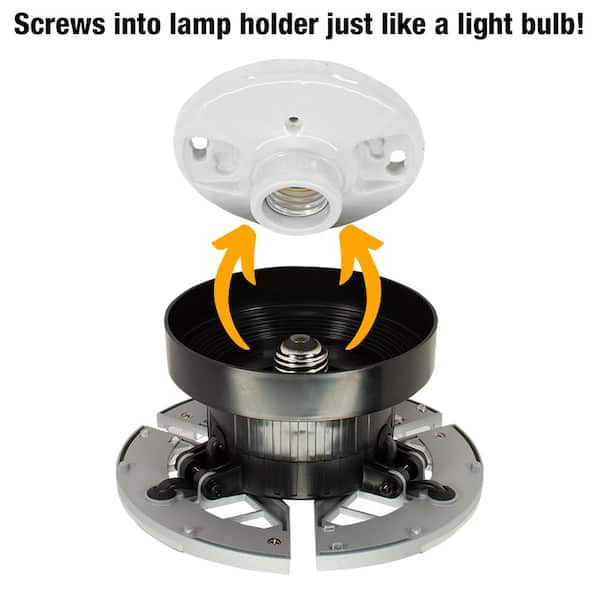 7 in. Spin Light 3 Adjustable Heads 3500 Lumens LED Flush Mount Garage Light and Basement - Screws into Lampholder