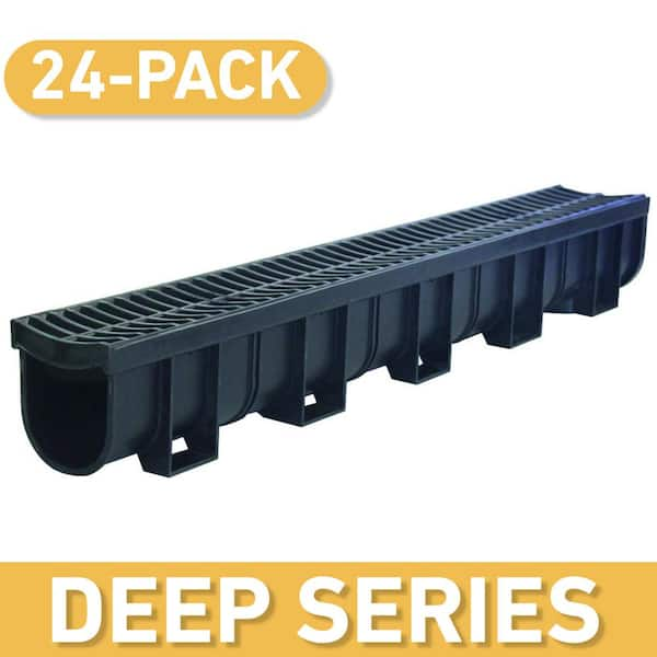 U.S. TRENCH DRAIN Deep Series 5.4 in. W x 5.4 in. D 39.4 in. L Trench ...